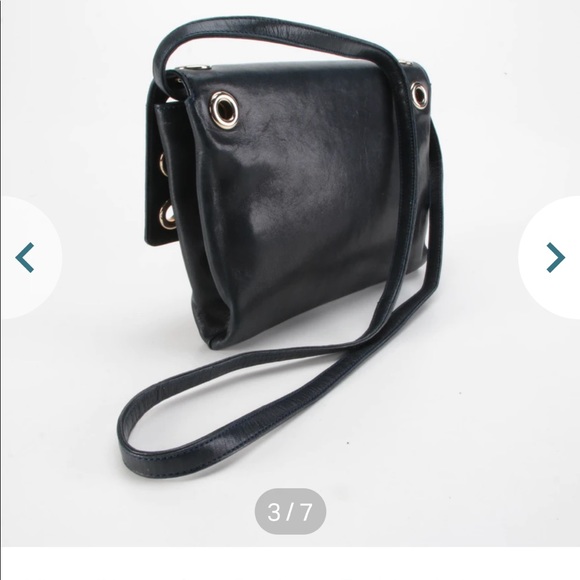 Givenchy Grommet Flip Bag in dark navy.  Leather - Picture 3 of 6